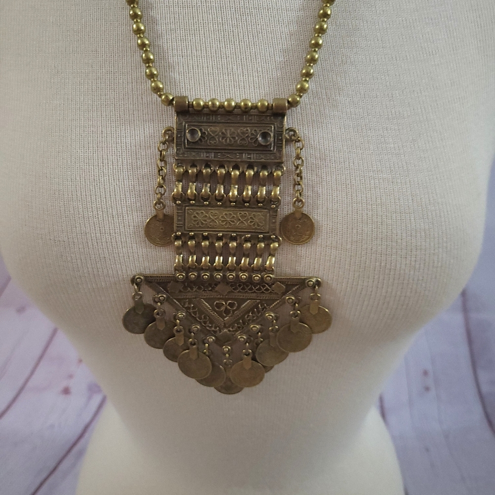 Child of Wild Bodrum Necklace Brass Chunky Coin - Picture 2 of 12